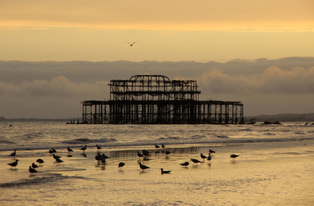 West pier in Brightonの写真素材