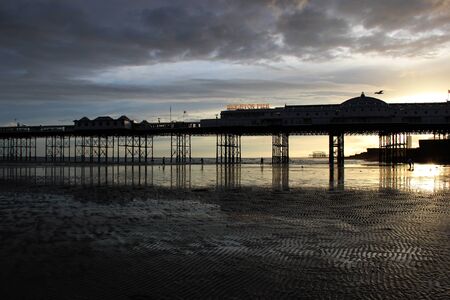 Brighton pier and sunsetの写真素材