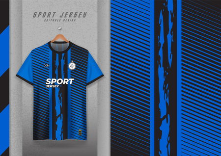 Fabric pattern design for sports t-shirts, soccer jerseys, running jerseys, jerseys, workout jerseys, blue stripes.のイラスト素材