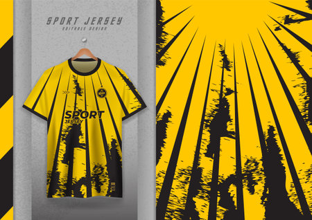 Fabric pattern design for sports t-shirts, soccer jerseys, running jerseys, jerseys, gym jerseys, yellow stripes.のイラスト素材