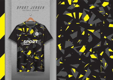 Fabric pattern design for sports t-shirts, soccer jerseys, running jerseys, jerseys, workout jerseys. yellow black patternのイラスト素材
