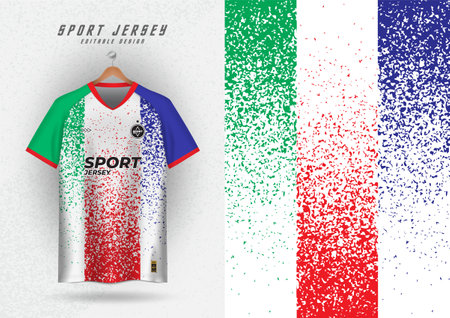 background for sports jersey soccer jersey running jersey racing jersey grain pattern 3 stripes green red blueのイラスト素材
