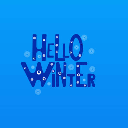 Hello Winter  inscription. Vector illustrationのイラスト素材