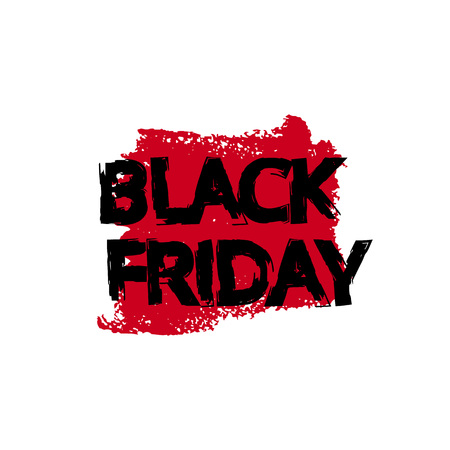 Black Friday  lettering isolated on white background. Vector illustrationのイラスト素材