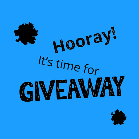 Giveaway card on blue background. Vector illustration.のイラスト素材