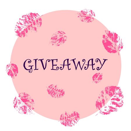 Giveaway card with silhouette leaves frame on white background. Vector illustration.のイラスト素材