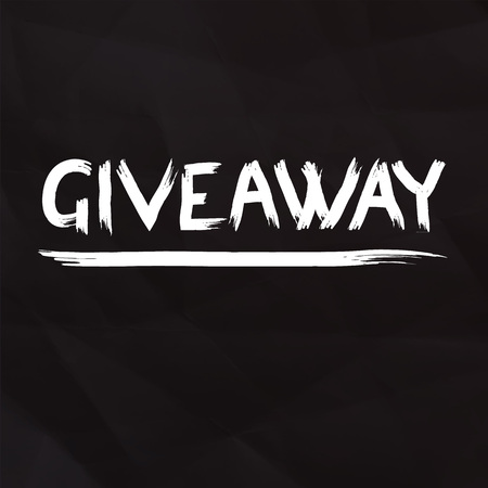 Giveaway card on dark crumbled paper background. Vector illustration.のイラスト素材