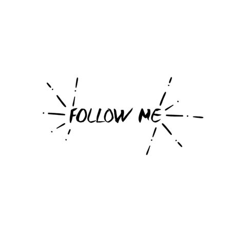 Follow me handwritten phrase for social networks.Vector illustration isolated on white background.のイラスト素材
