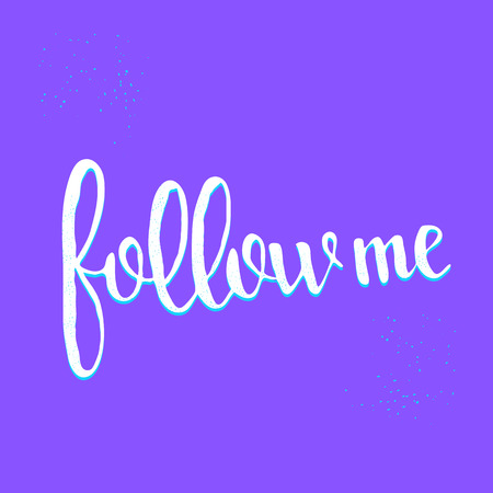 Follow me handwritten phrase.Vector illustration.のイラスト素材