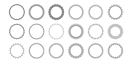 Set of round decorative borders. Vector illustration.のイラスト素材
