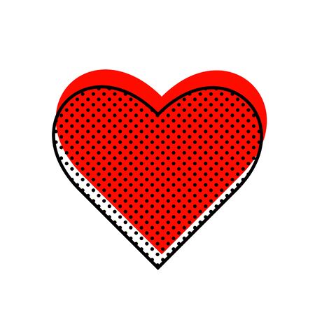 Heart with halftone effect.  Design elements for Valentine's day. Vector illustration.のイラスト素材