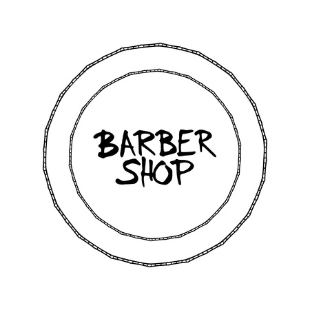 Element for barbershop logo. Handwritten 	phrase. Vector illustration. のイラスト素材
