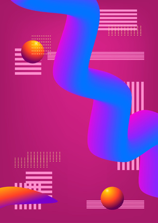 Minimalistic cover. Modern style abstraction with colorful shapes. Background for banner, card, poster. Vector illustration.のイラスト素材