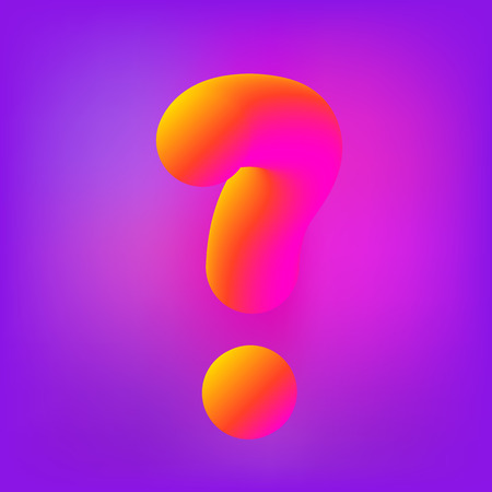 Question stylized mark sign with 3D colorful effect. Element for graphic design. Vector illustration.のイラスト素材