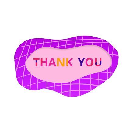 Thank you phrase on abstract 3D paper cut background. Multi layers effect texture vector illustration.のイラスト素材