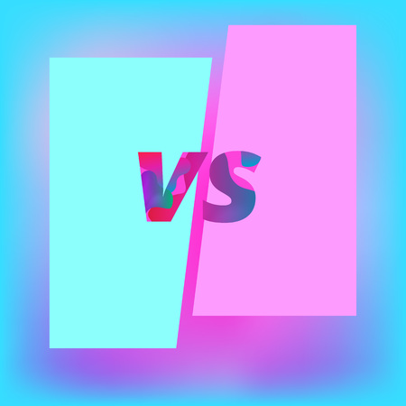 Versus screen, VS sign on divided web background. Template for banner, poster, flyer, brochure, card vector illustration.のイラスト素材