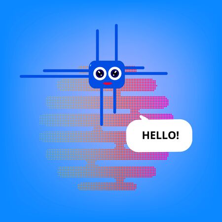 Chat bot. Chatbot virtual assistance. Trendy elements for banner, poster, card. Vector illustration.のイラスト素材