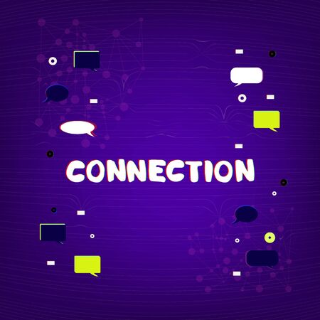 Connection infographic. Trendy cover with gears and empty bubbles shapes. 
Template for graphic design - banner, poster, flyer, brochure, card. Vector illustration.のイラスト素材