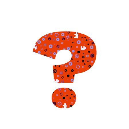 Question mark sign isolated on white background. Typography symbol with pattern. Element for graphic...