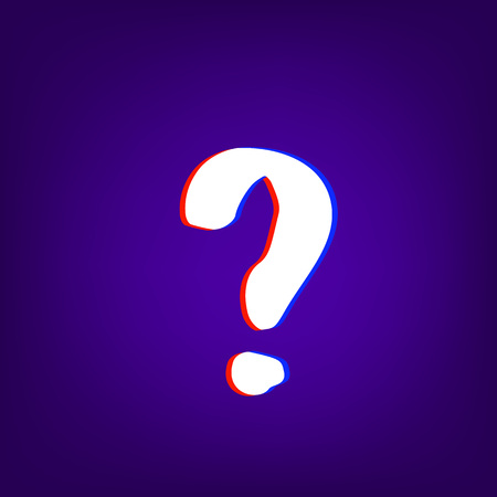 Question stylized mark sign with chromatic defect style. Chromatic aberration effect. Element for graphic design.のイラスト素材