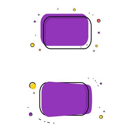 Set of promotion banners with random geometric shapes. Element for graphic design - poster, brochure, card. Vector illustration.のイラスト素材