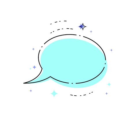 Flat geometric banner for ad. Empty bubble with geometric shapes. Memphis style. Element for graphic design - poster, brochure, card, tag, sticker, badge. Vector illustration.のイラスト素材