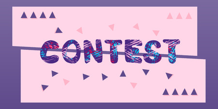 Contest lettering. Horizontal contest banner. Element for graphic design - poster, brochure, card....