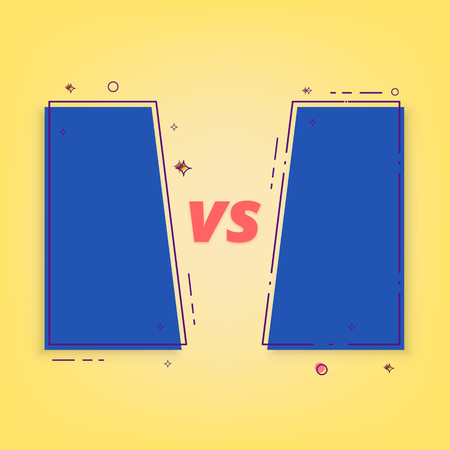 Versus banner. VS screen with frames. Element for graphic design - ad, poster, flyer, tag, coupon, invitation card. Vector illustration.のイラスト素材