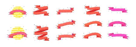 Set of ribbons isolated on white background. Vector illustration.のイラスト素材