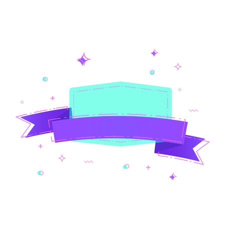 Linear ribbon badge. Isolated vector illustration.のイラスト素材