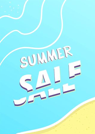 Summer sale vertical card vector illustration.のイラスト素材