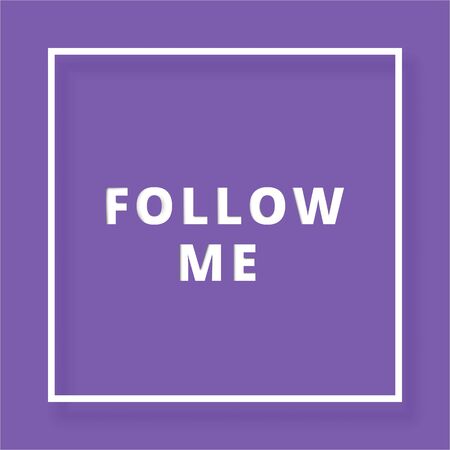 Follow Me Lettering. Papercut Text. Vector Illustration. のイラスト素材