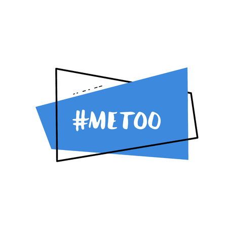 Hashtag Me too, typography Illustration in colored rectangle frame.のイラスト素材