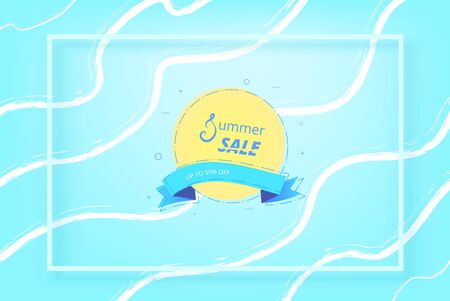 Summer sale horizontal card vector illustration.のイラスト素材