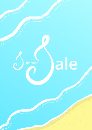 Summer sale vertical card vector illustration.のイラスト素材