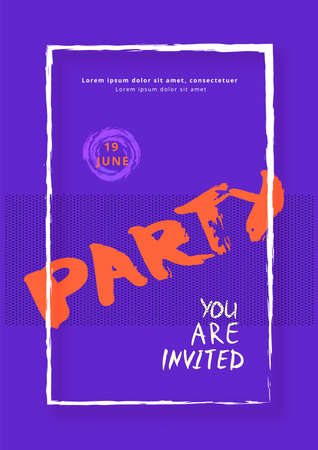 Party vertical poster template event flyer invitation vector illustration.のイラスト素材
