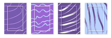 Set of vertical covers for graphic design. Background with brush decoration. Vector illustration.のイラスト素材