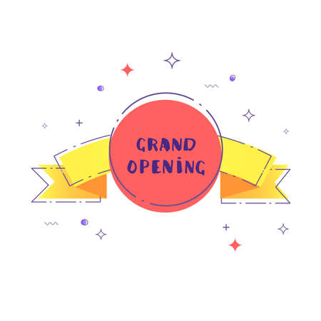 Grand opening banner isolated on white background. Vector illustration.のイラスト素材