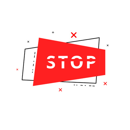 Stop card isolated on white background. Vector illustration.のイラスト素材
