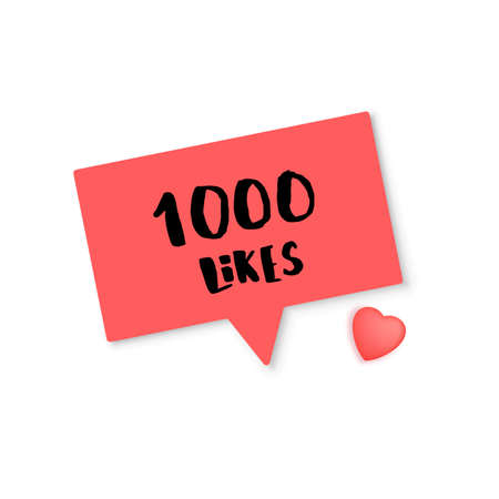 1000 likes thank you card. Template for social media. Vector illustration.のイラスト素材
