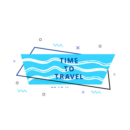 Time to Travel  card isolated on white background. Vector illustration.のイラスト素材