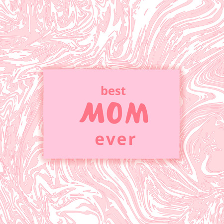 Best Mom Ever card vector illustration.のイラスト素材