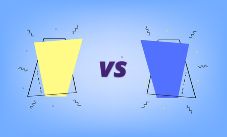 VS card with empty geometric banners.  Versus screen template. Vector illustration.のイラスト素材