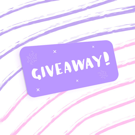 Giveaway card. Handwritten lettering. Template for social media contest. Vector illustration.のイラスト素材