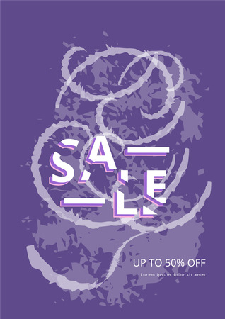Vertical Sale banner with abstract background. Template for graphic design. Vector illustration.のイラスト素材