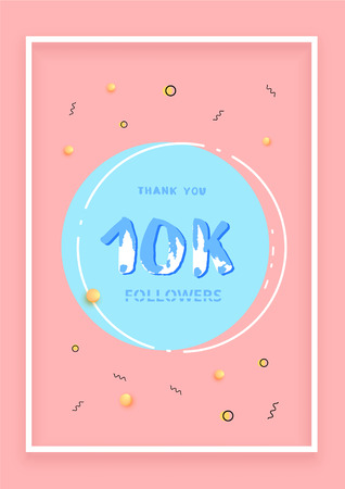 10K followers thank you vertical post. 10000 subscribers. Greeting card for social networks. Template for social media story. Vector illustration.のイラスト素材
