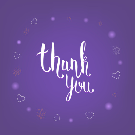  Thank you card.  Banner with handwritten lettering and decoration elements. Vector illustration.のイラスト素材