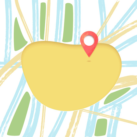 Composition with map pointer. Banner with location mark.  Vector illustration. のイラスト素材
