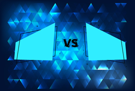 VS horizontal card with geometric shapes. Horizontal versus screen template. Vector illustration.のイラスト素材