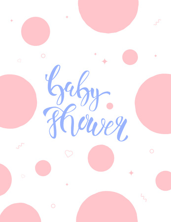 Baby Shower invitation template. Handwritten lettering. Vector illustration.のイラスト素材
